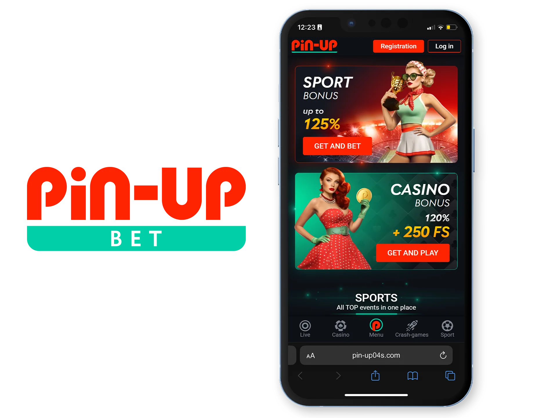 Visit the Pin Up Website on iOS.