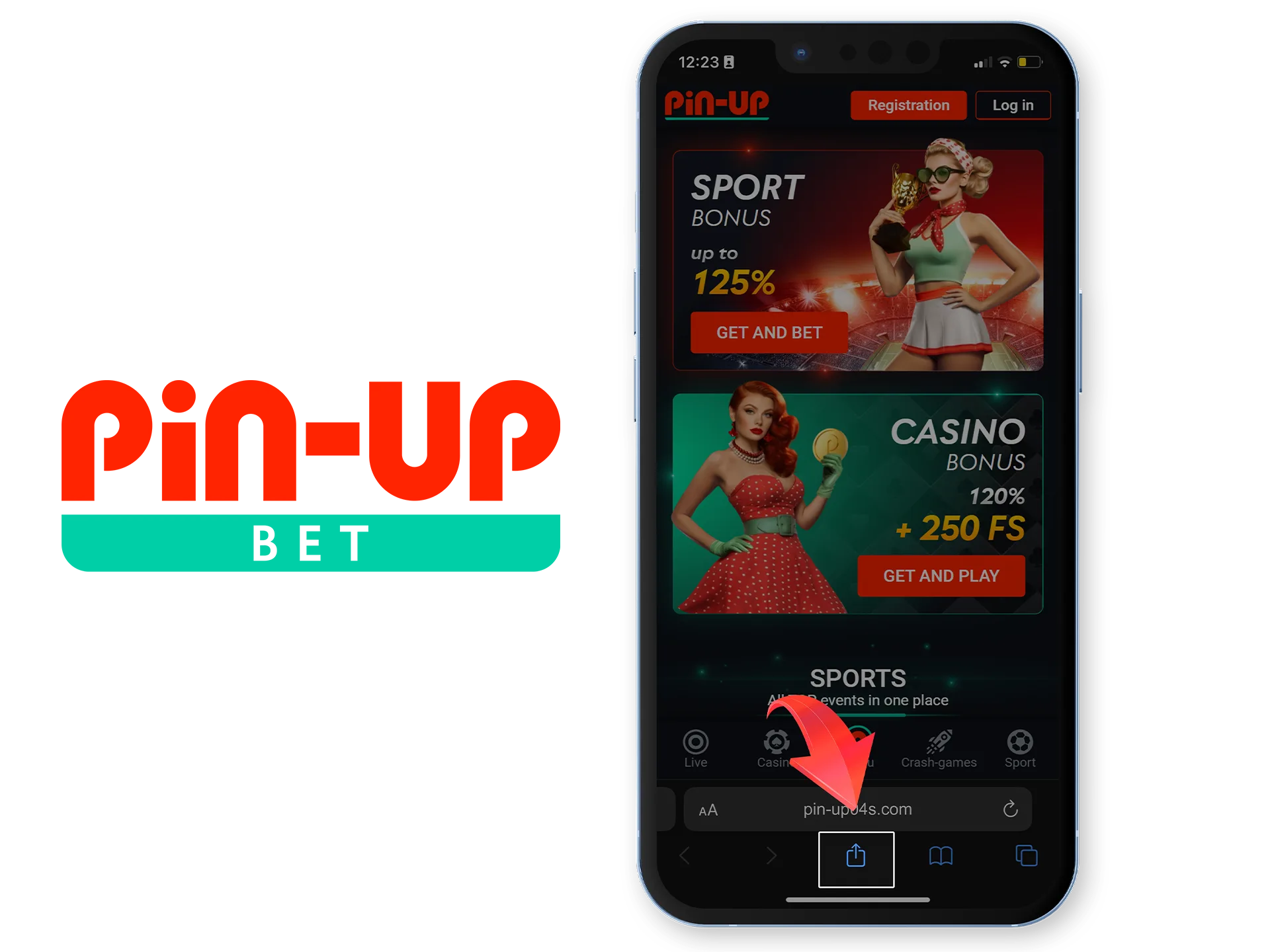 Tap the Share Button to Save the App.