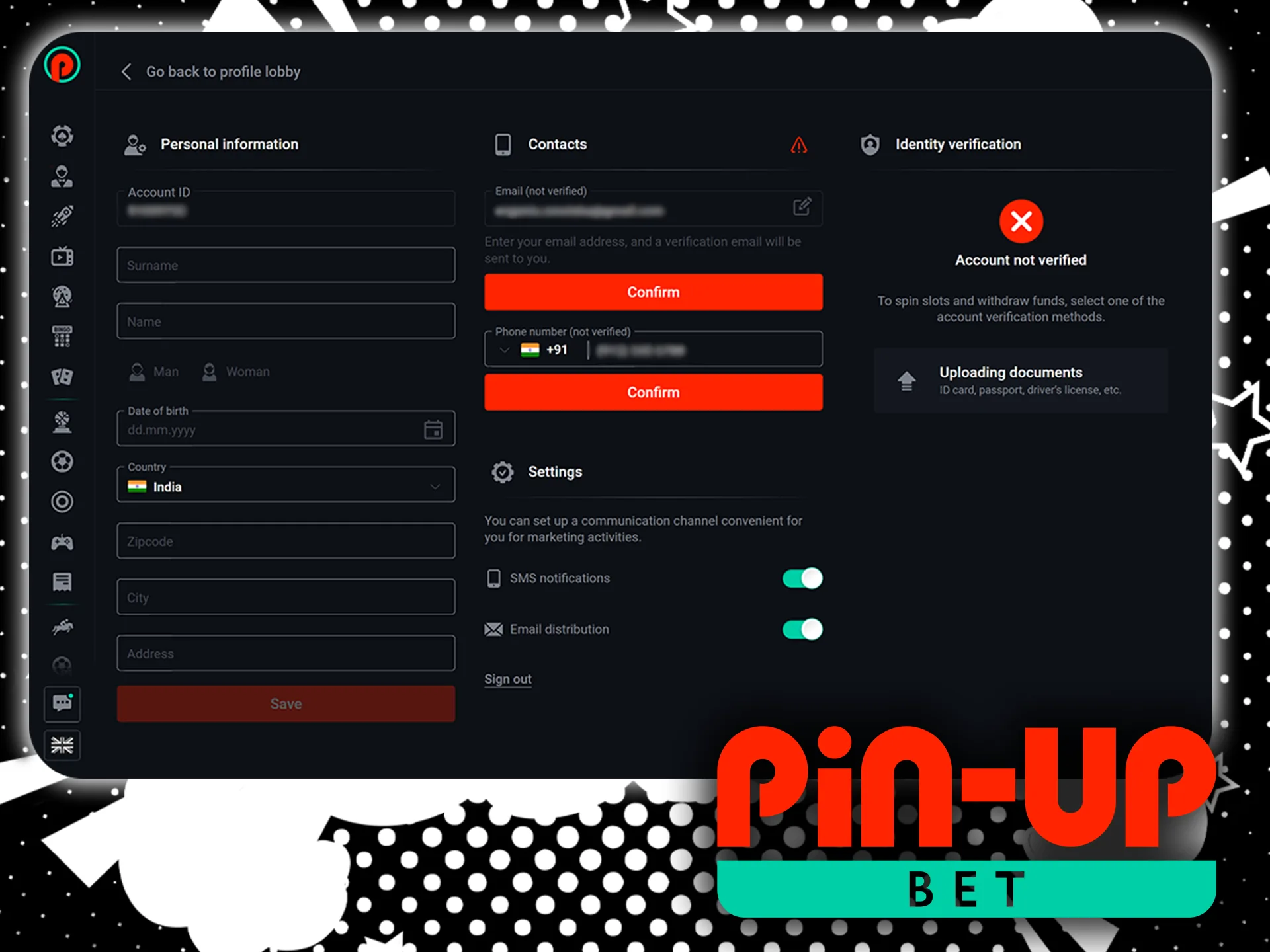 Account Verification on Pin Up India